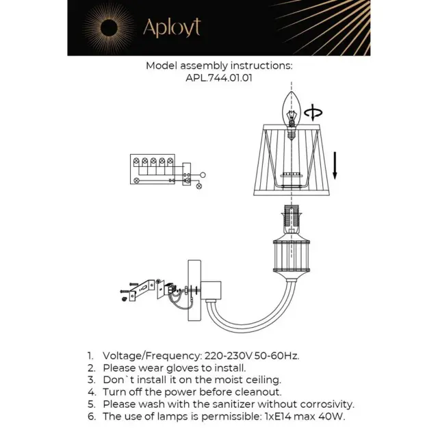 Бра Aployt APL.744.01.01 ZHAKLIN — золотой, ракурс 18