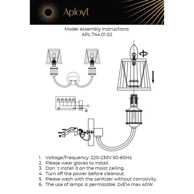 Бра Aployt APL.744.01.02 ZHAKLIN — золотой, ракурс 17