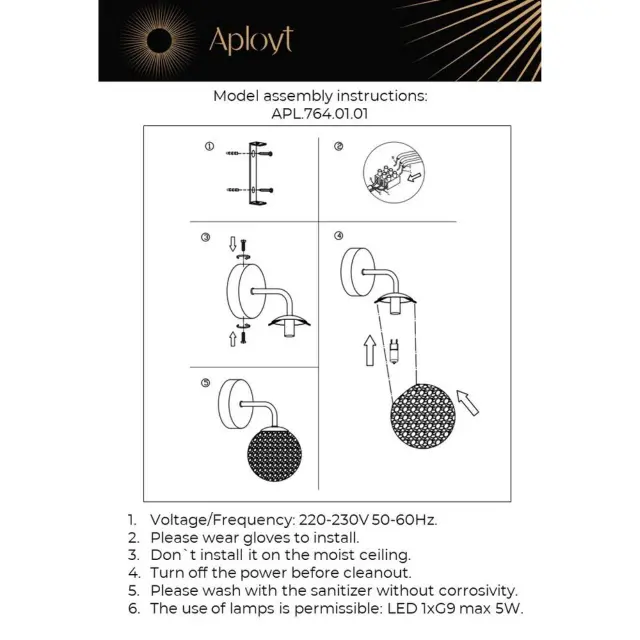 Бра Aployt APL.764.01.01 OLA — бронза, ракурс 15