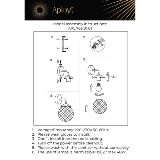 Бра Aployt APL.765.01.01 FILISI — бронза, ракурс 16