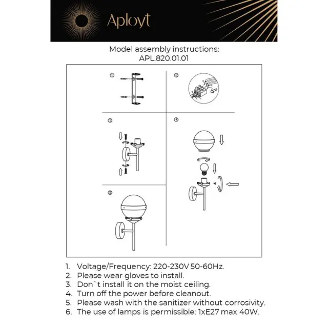 Бра Aployt APL.820.01.01 LULU — бронза, ракурс 16