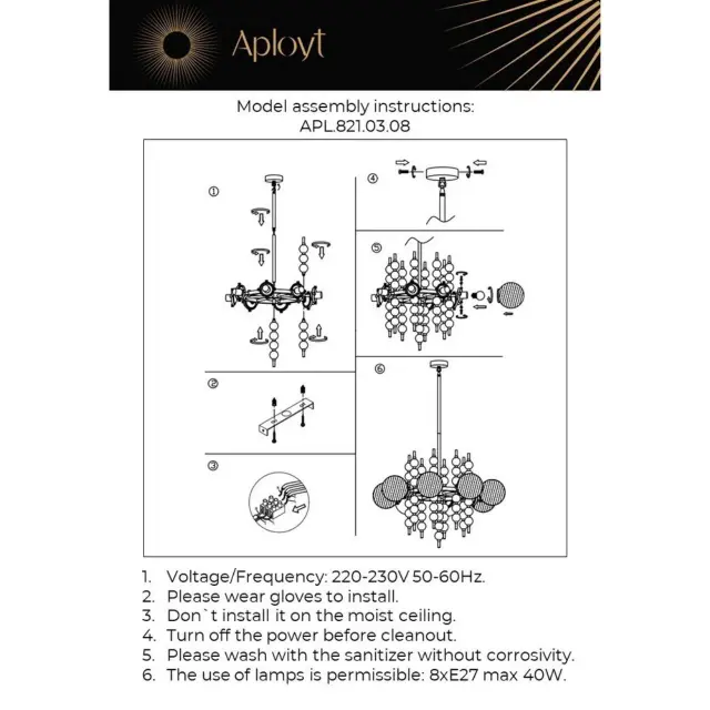Люстра Aployt APL.821.03.08 MELANI — хром, ракурс 18