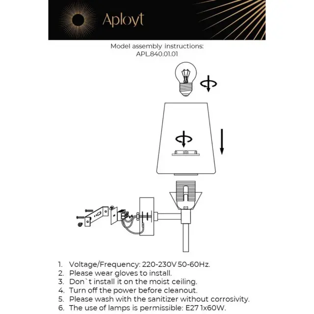 Бра Aployt APL.840.01.01 LYUS — бронза, ракурс 17