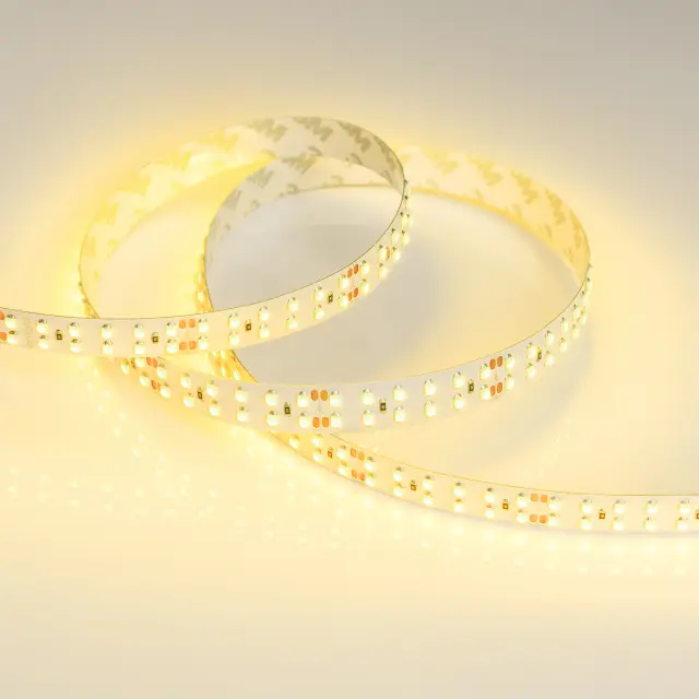 Светодиодная лента RT 2-5000 24V Yellow 2x2 (3528, 1200 LED, LUX), ракурс 2
