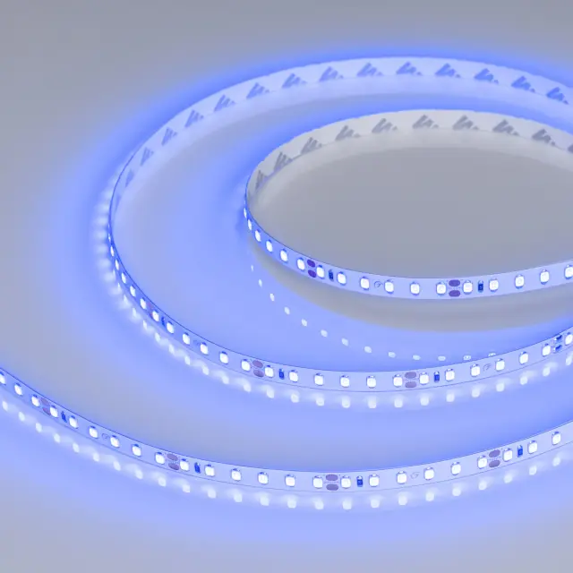 Светодиодная лента RT-A120-8mm 24V Blue (9.6 W/m, IP20, 2835, 5m)