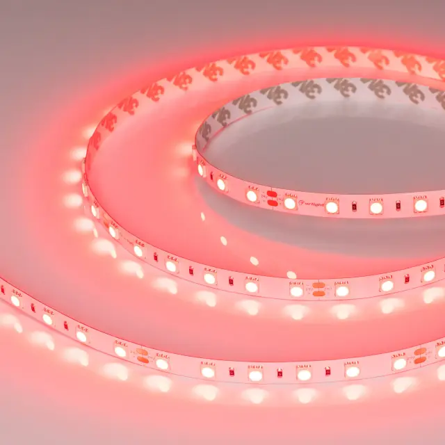 Светодиодная лента RT-B60-10mm 24V Red (14.4 W/m, IP20, 5060, 5m), ракурс 5