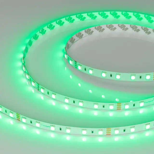 Светодиодная лента RT-B60-10mm 24V RGB (14.4 W/m, IP20, 5060, 5m), ракурс 5