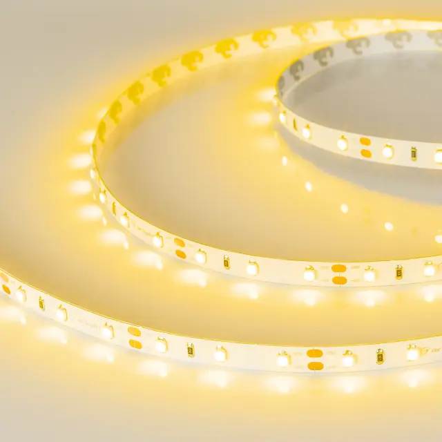Светодиодная лента RT-A60-8mm 12V Yellow (4.8 W/m, IP20, 2835, 5m)