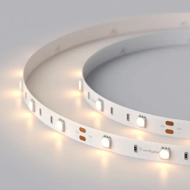 Светодиодная лента RT-B30-10mm 12V Warm2700 (7.2 W/m, IP20, 5060, 5m), ракурс 5