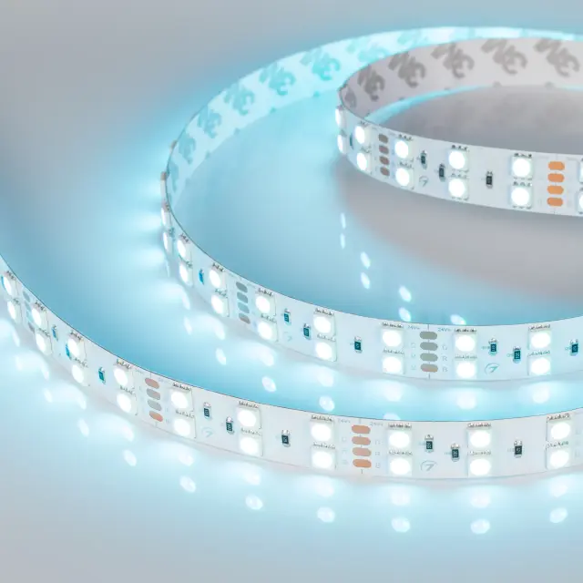 Светодиодная лента RT-B120-15mm 24V RGB (28.8 W/m, IP20, 5060, 5m), ракурс 5