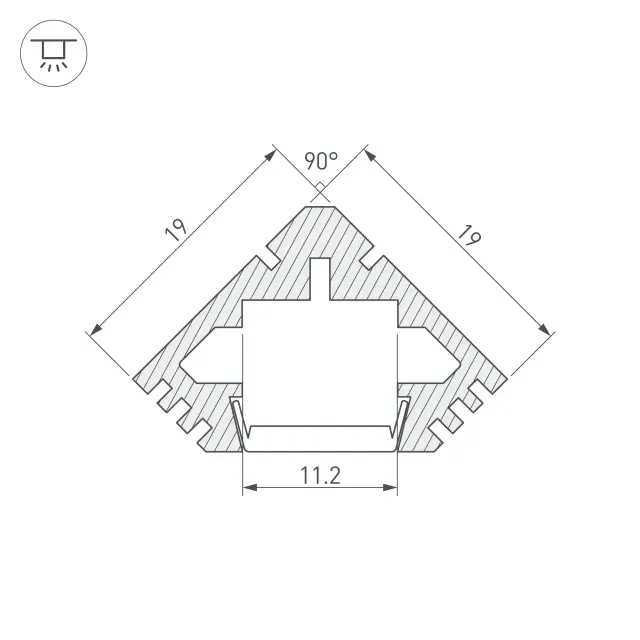 Профиль PDS45-T-2000 ANOD, ракурс 3