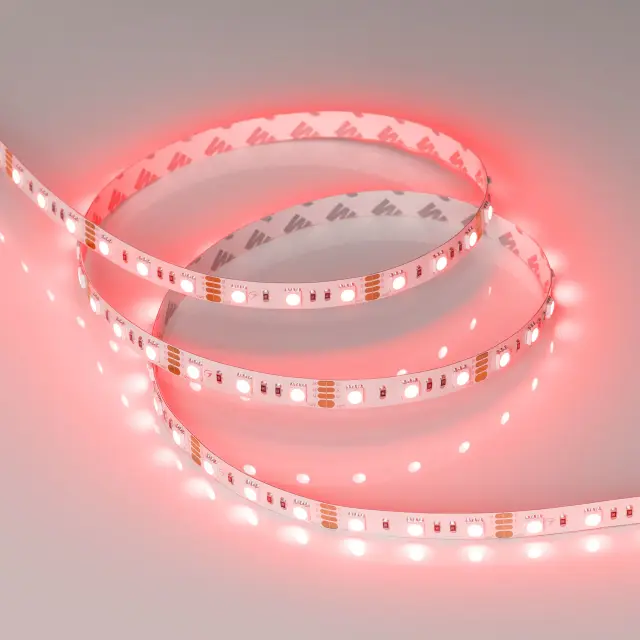 Светодиодная лента RT-B60-10mm 12V RGB (14.4 W/m, IP20, 5060, 5m), ракурс 2