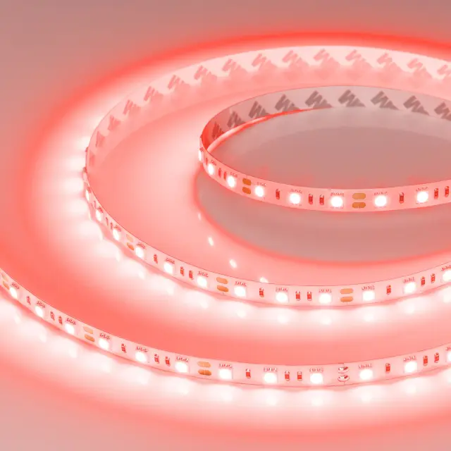Светодиодная лента RT-B60-10mm 12V Red (14.4 W/m, IP20, 5060, 5m), ракурс 4