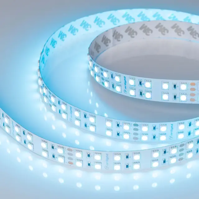 Светодиодная лента RT-B144-19mm 24V RGB (34.4 W/m, IP20, 5060, 5m), ракурс 3
