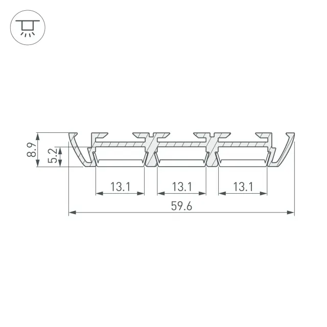 Профиль PHS-3X-2000 ANOD, ракурс 3