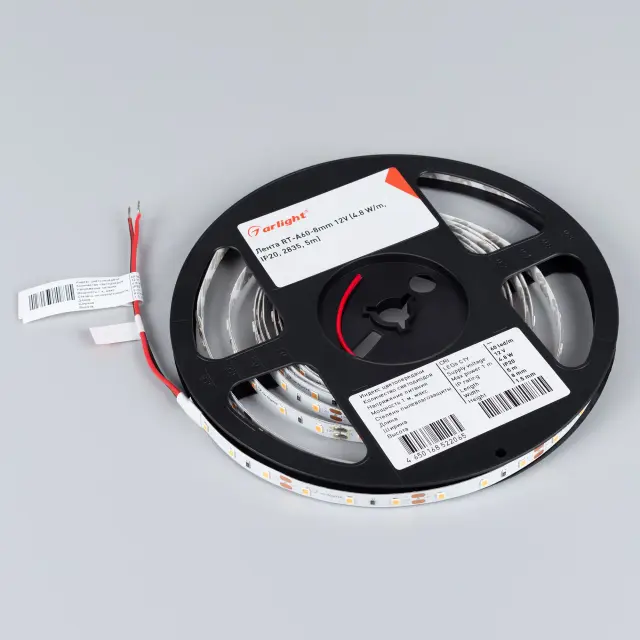 Светодиодная лента RT-A60-8mm 12V Pink (4.8 W/m, IP20, 2835, 5m), ракурс 3