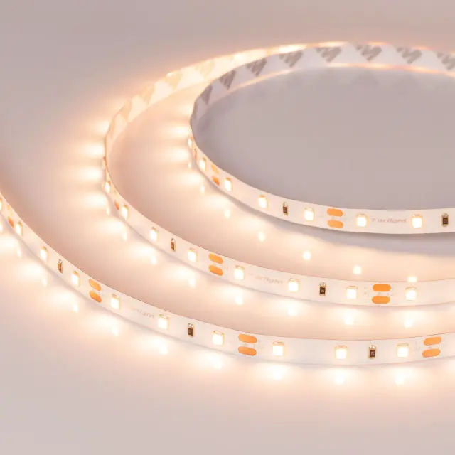 Светодиодная лента RT-A60-8mm 12V Warm2700 (7.2 W/m, IP20, 2835, 5m)