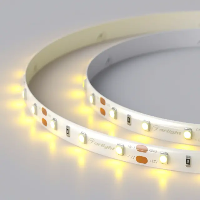 Светодиодная лента герметичная RTW-SE-A60-8mm 12V Yellow (4.8 W/m, IP65, 2835, 5m), ракурс 4