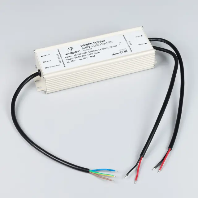 Блок питания ARPV-LG05150-PFC (5V, 30.0A, 150W), ракурс 2