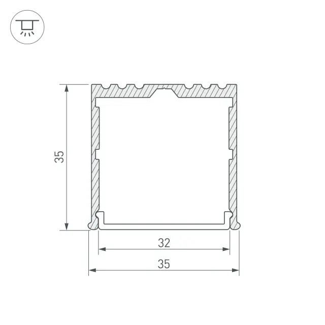 Профиль ARH-POWER-W35-2000 ANOD, ракурс 3