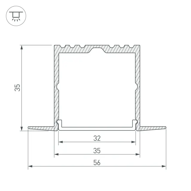 Профиль ARH-POWER-F-W35-2000 ANOD, ракурс 3