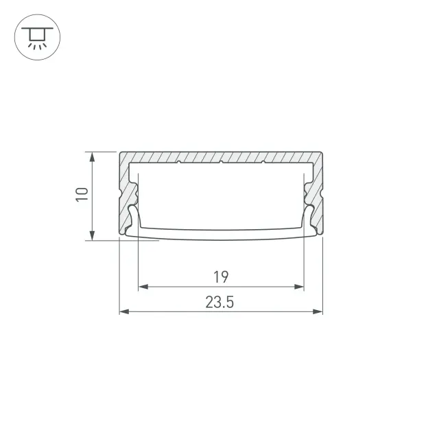 Профиль ARH-WIDE-H10-2000 ANOD, ракурс 3