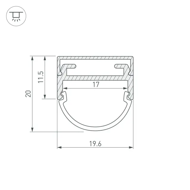 Профиль ARH-WIDE-B-H20-2000 ANOD, ракурс 5