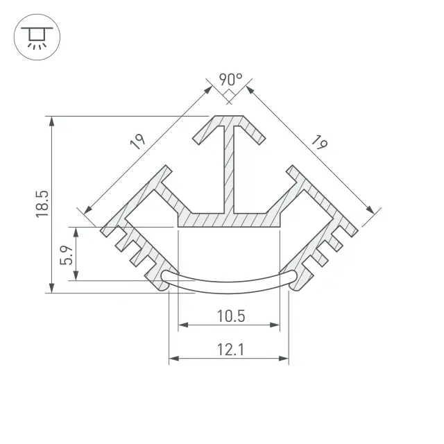 Профиль T45-2000 (CT) ANOD, ракурс 3