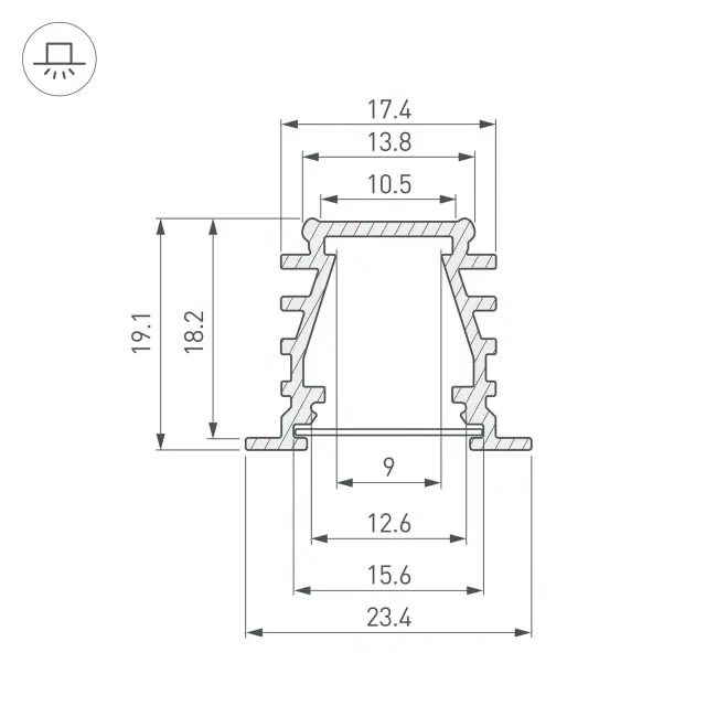 Профиль TOP-DEEP-F-2000 ANOD (K13,P15), ракурс 3