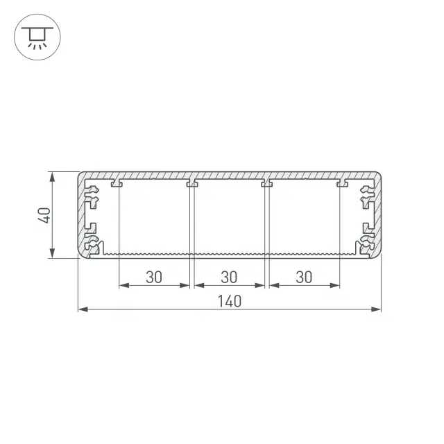Профиль TOP-LINIA140-2000 ANOD, ракурс 4