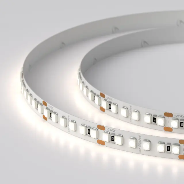 Светодиодная лента RT-A180-8mm 24V Day4000 (14.4 W/m, IP20, 3528, 5m), ракурс 4