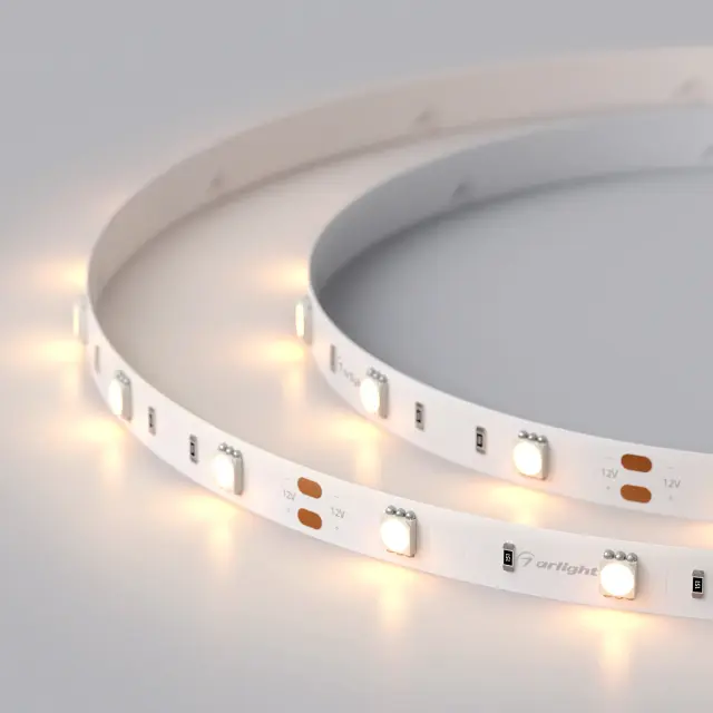 Светодиодная лента RT-B30-10mm 12V Warm2400 (7.2 W/m, IP20, 5060, 5m), ракурс 4