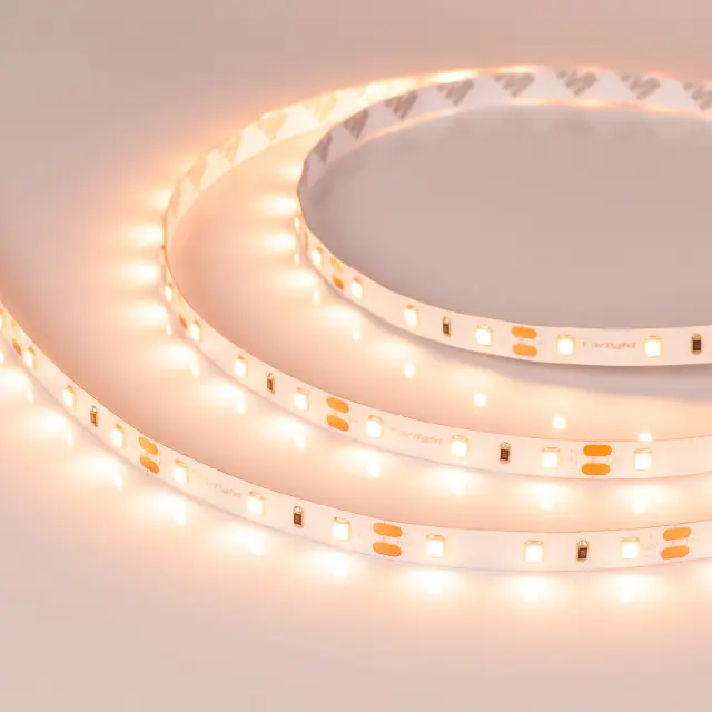 Светодиодная лента RT-A60-8mm 12V Warm2400 (7.2 W/m, IP20, 2835, 5m)