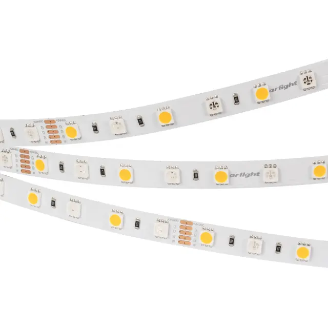 Светодиодная лента RT-B60-10mm 24V RGBW-White (14.4 W/m, IP20, 5060, 5m), ракурс 2