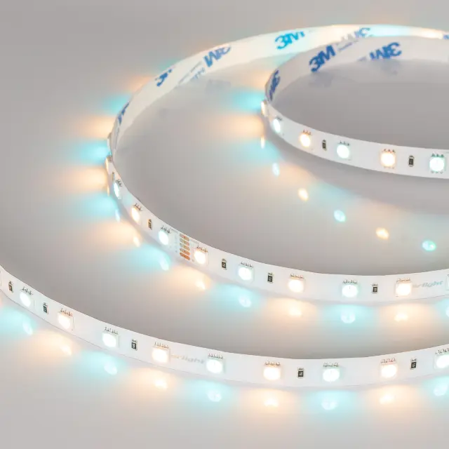 Светодиодная лента RT-B60-10mm 24V RGBW-Warm (14.4 W/m, IP20, 5060, 5m), ракурс 2