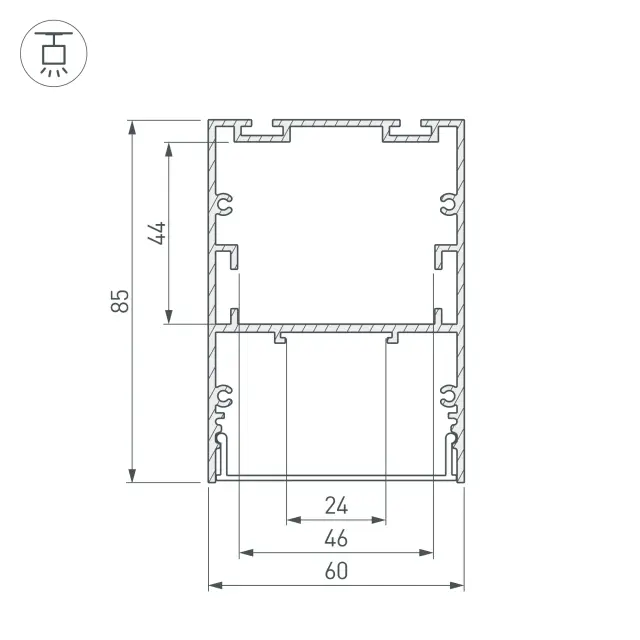 Профиль ARH-LINE-6085-2000 ANOD, ракурс 4