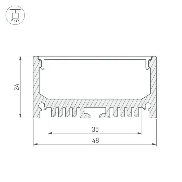 Профиль ARH-LINE-2448-2000 ANOD, ракурс 3