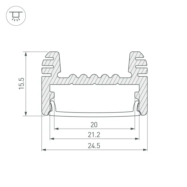 Профиль ARH-WIDE-H16-2000 ANOD, ракурс 3