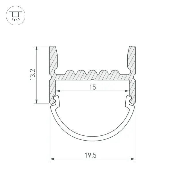 Профиль ARH-WIDE-H20-2000 ANOD, ракурс 3