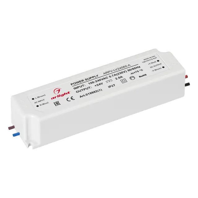 Блок питания ARPV-LV24060-A (24V, 2.5A, 60W)