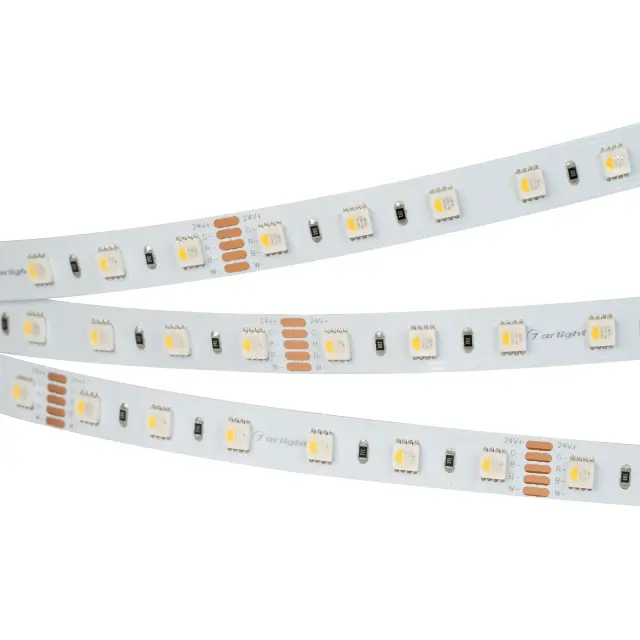 Светодиодная лента RT-B60-12mm 24V RGBW-Warm-4-in-1 (19.2 W/m, IP20, 5060, 5m), ракурс 4