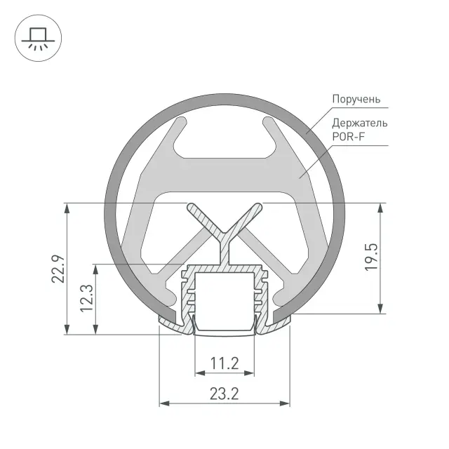 Профиль KLUS-POR-F-1000 ANOD, ракурс 5