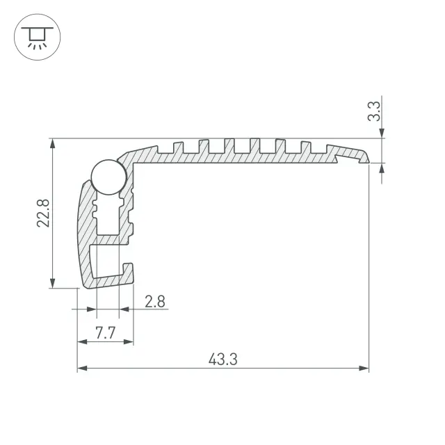 Профиль STEP-MINI-2000 ANOD, ракурс 4