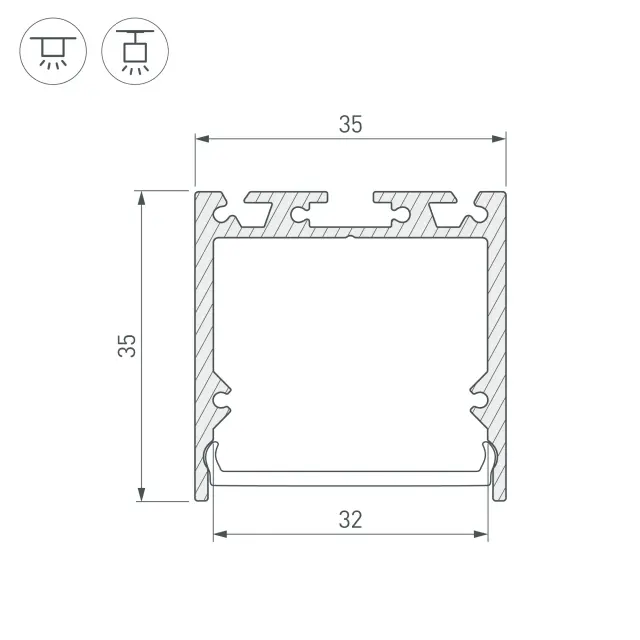 Профиль SL-LINE-3535-2000 ANOD, ракурс 4