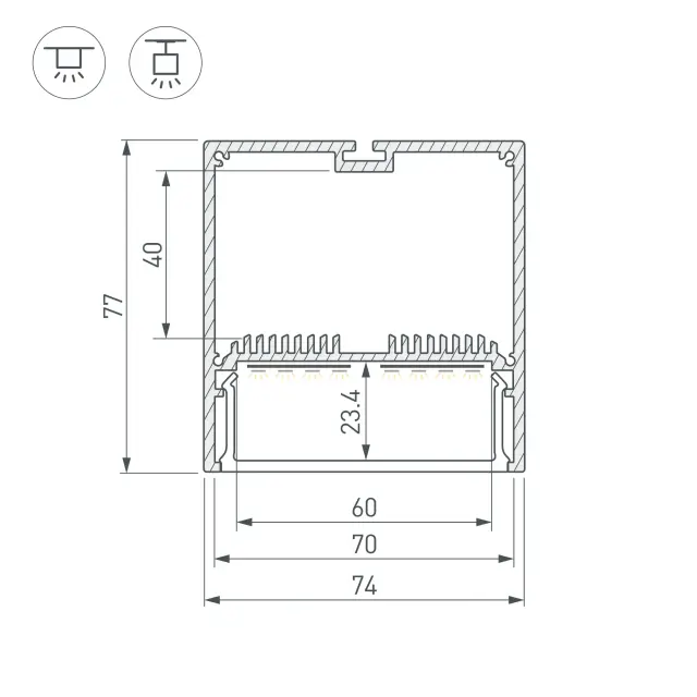 Профиль SL-LINE-7477-2000 ANOD, ракурс 4