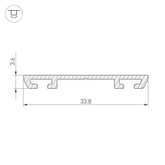 Профиль-держатель PHS-A-BASE-H3.6-2000 ANOD, ракурс 4