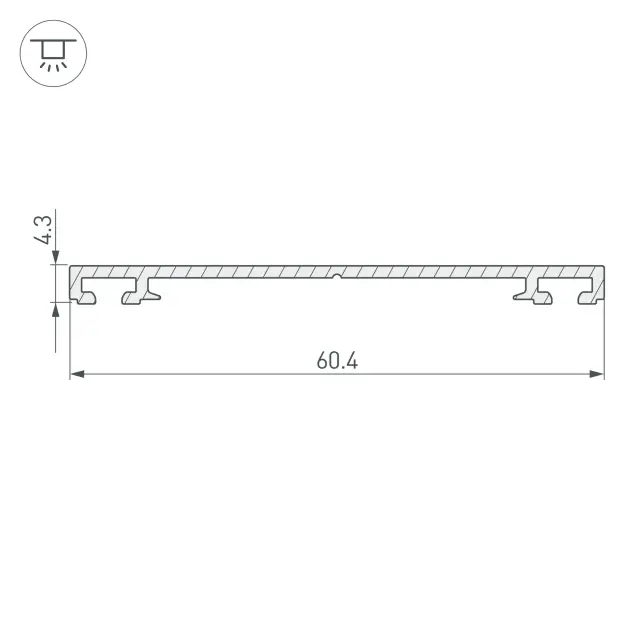 Профиль-держатель PHS-3X-BASE-H4.3-2000 ANOD, ракурс 2