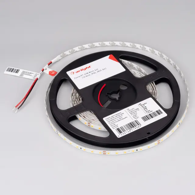 Светодиодная лента RT-A98-8mm 24V White6000 (10 W/m, IP20, 2835, 5m), ракурс 3