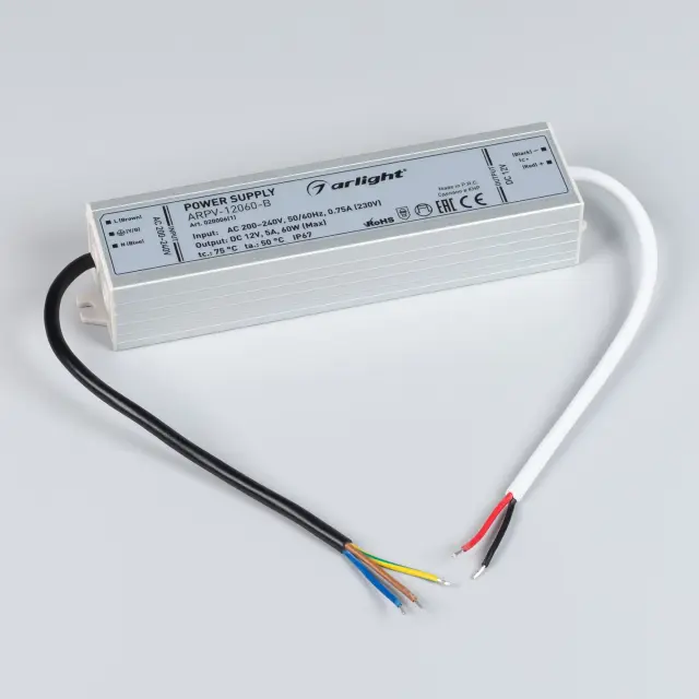 Блок питания ARPV-12060-B (12V, 5.0A, 60W), ракурс 2