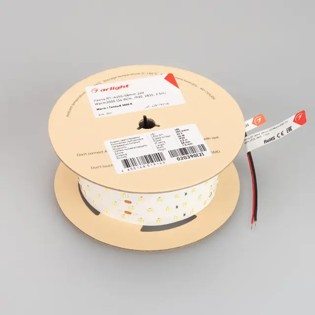 Светодиодная лента RT-A350-58mm 24V Warm3000 (36 W/m, IP20, 2835, 2.5m), ракурс 2